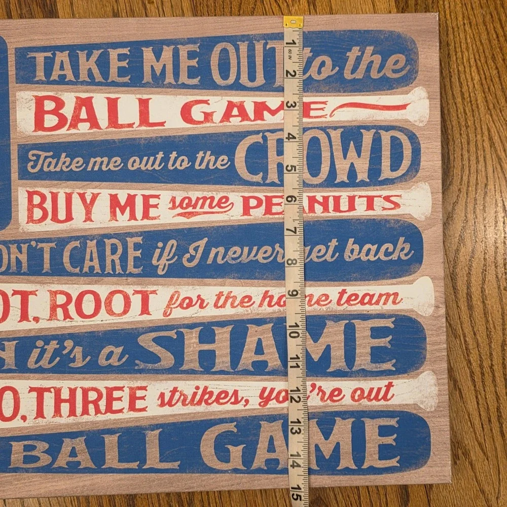 Chicago Cubs Take Me Out to the Ball Game Canvas Wall Art Open Road Brands 24x14